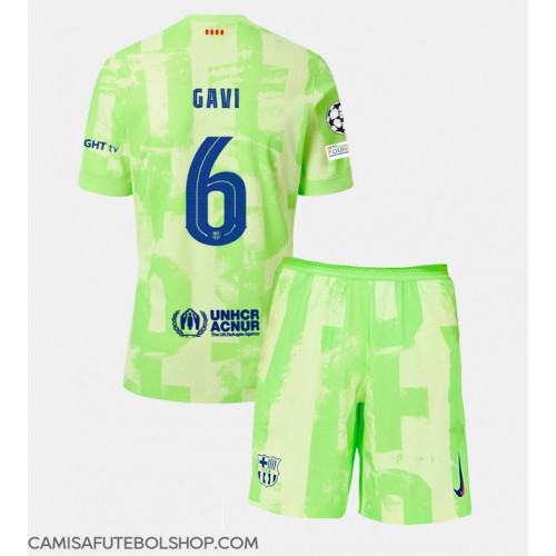 Camisa de time de futebol Barcelona Paez Gavi #6 Replicas 3º Equipamento Infantil 2024-25 Manga Curta (+ Calças curtas)